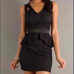 XOXO | Black Lace Peplum Dress